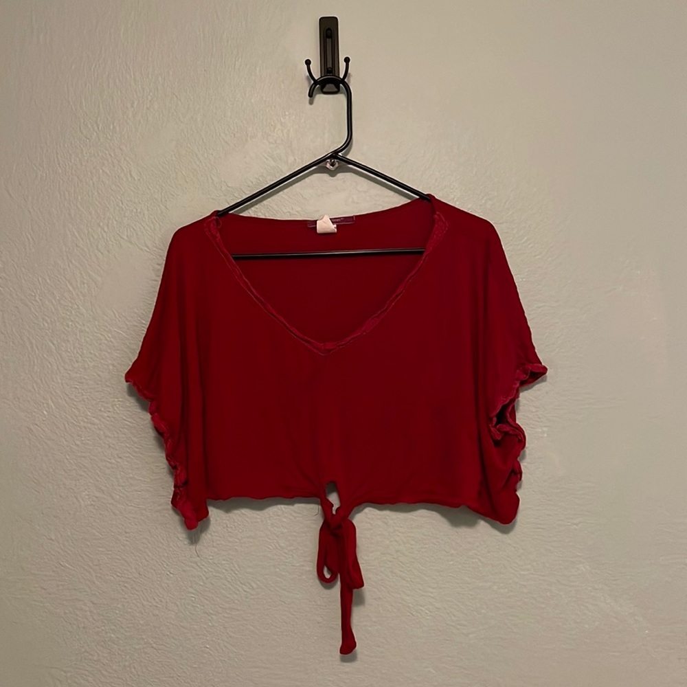 Red crop top